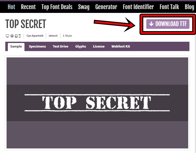 TOP SECRETをダウンロードできるサイトでDL出来る場所を示したもの